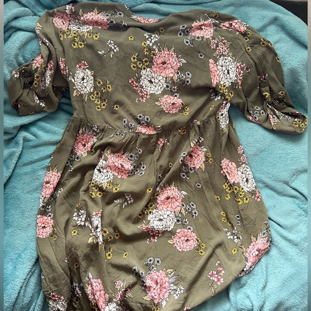 Olive floral blouse - Picture 5 of 10